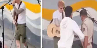 Ed Sheeran wanted to sing on the street, but the police unplugged the microphone.