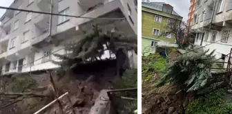 A retaining wall collapsed in Beyoğlu, and two buildings were evacuated.