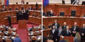 Tense moments in the Albanian Parliament: A water bottle was thrown at the minister.