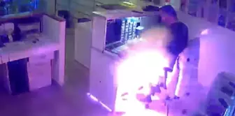 The business owner’s phone suddenly exploded and caught fire while he was eating.