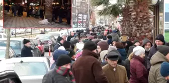 In freezing cold, a queue for cheap meat! They line up overnight and wait for hours.