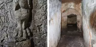 The rock tomb located in the courtyard of a house in Şanlıurfa has been recorded for the first time.