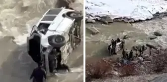 A terrible accident in Hakkari: Vehicle plunged into Zap River.