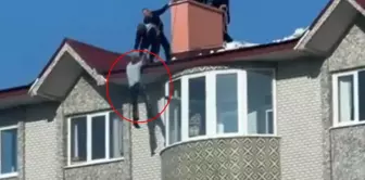 Stuck on the Roof While Cleaning Snow: Rescued by Citizens