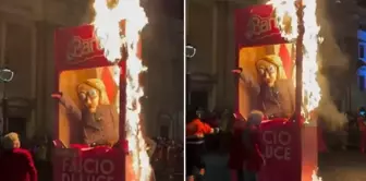 The puppet of Italy's Prime Minister Meloni was burned.