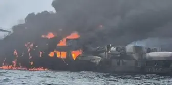 The oil tanker exploded after colliding with the cargo ship.