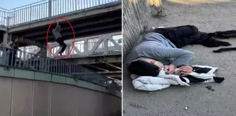 He fell while trying to pass under the overpass for a video and broke both of his legs.