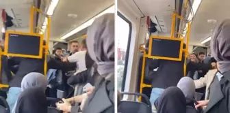 A fight broke out on the metro in Bursa! Those moments were captured on camera.