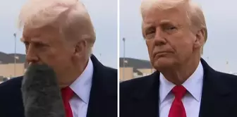 Trump was hit in the mouth by a microphone! He paused for a moment and then gave the reporter a stern look.