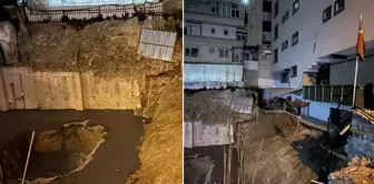 Landslide in Güngören, Istanbul! The backyard of the kindergarten has collapsed.