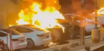 Vehicles were set on fire at the Tesla Collision Center in the USA.