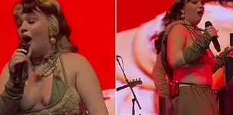 The famous singer vomited while singing on stage.