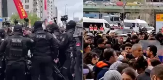 İstanbul'da 1 Mayıs gerginliği! Polis müdahale edince arbede yaşandı. 

ترجمة: توتر في إسطنبول في 1 مايو! حدثت اشتباكات عندما تدخلت الشرطة.