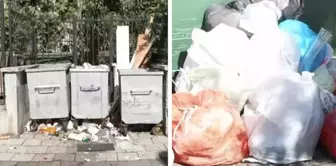 В Бешикташе работники уборки прекратили работу, образовались горы мусора.