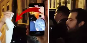 While leaving the restaurant in a stagger, he was caught on camera and was helped into a car under a blanket.