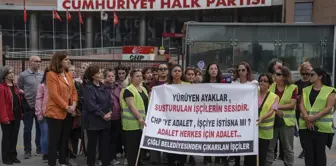 Protest by Çiğli Municipality workers who were laid off in front of the CHP General Center.