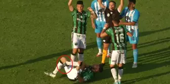 The foul that ended the career of the young footballer.