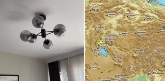 The moment of the earthquake that caused great panic in Konya captured on camera.