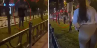 The person who tried to burn the Turkish flag fled without looking back when faced with a reaction.