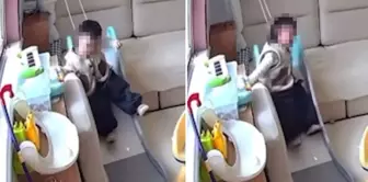 المصباح كان يقطع الطفل الصغير عن الحياة! لحظات رعب في الكاميرا
