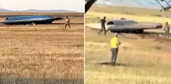 In Konya, the UAV made an emergency landing in a field.