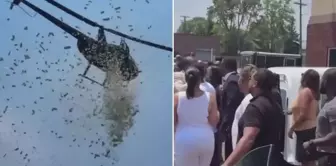 المطر من السماء، وتنافس المواطنون لالتقاطه.