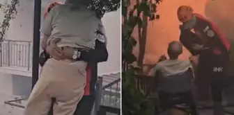 The teams rescued those trapped in the fire like this.