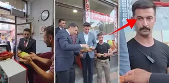 The moment that marked Tunceli Governor Aygöl's visit to the tradesmen! The bodyguard's attention to the gazes.