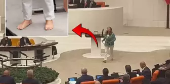 CHP'li Semra Dinçer вышла на трибуну парламента босиком.
