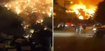 Disaster night in Bursa! The fire is approaching residential areas.
