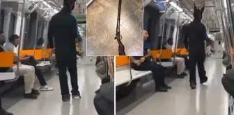 Panic moments in the Istanbul metro! A young man in a rabbit costume armed with a rifle was detained.