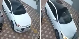 He suddenly stepped on the gas and crashed into the door, running over his neighbor.