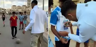 The world-famous football player couldn't remain indifferent to the scene he saw on the road.
