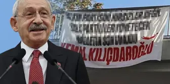 Before the CHP's rally in Kadıköy, a banner reading 
