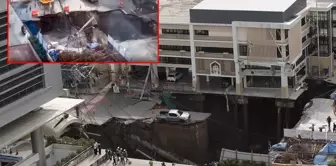 The road collapsed, creating a 50-meter pit in the heart of the city! The moment was captured on camera.