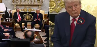 Historic moments in the Oval Office! The pin on Trump's lapel caught attention.