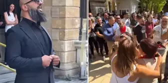 The group celebrating the headscarf ban shouted back: This is a Muslim Turkish state.