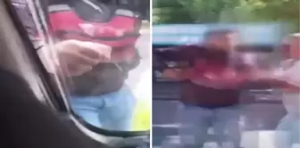 When he learned that his girlfriend had been assaulted, he went crazy! He stopped the vehicle and hit without mercy.
