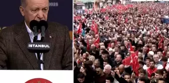 The moment that marked the opening: President Erdoğan paused his speech when he heard a voice in the crowd.
