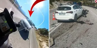 The accident in which the motorcyclist died was captured on the helmet camera.