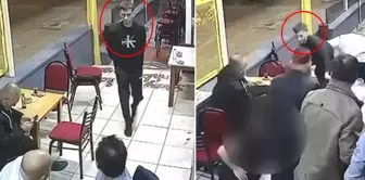 He took out his gun and shot the man sitting in the tea house.