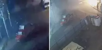The moment of the collapse of a 7-story building in Gebze captured by a security camera.