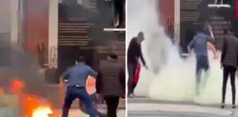 Moments of horror! He came in front of the district governor's office and set himself on fire.