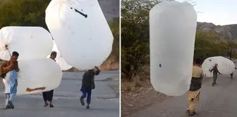 Desperation makes people do strange things! They fill plastic bags and use them in their homes.