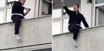 A young person in Sultangazi attempted to jump from a balcony, causing a stir.