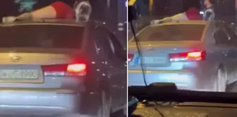 She tried to twerk on the roof of a moving car.