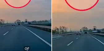 A bullet struck a moving vehicle in traffic.