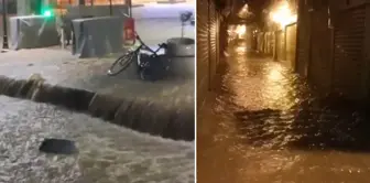 In the city alerted with a yellow code, the sea and land merged, and the historic bazaar turned into a lake.