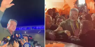 Saadettin Saran, who was summoned for questioning in a drug investigation, returned to Istanbul and was welcomed at the airport with slogans.