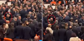 The striking image during the fistfight in the Parliament.